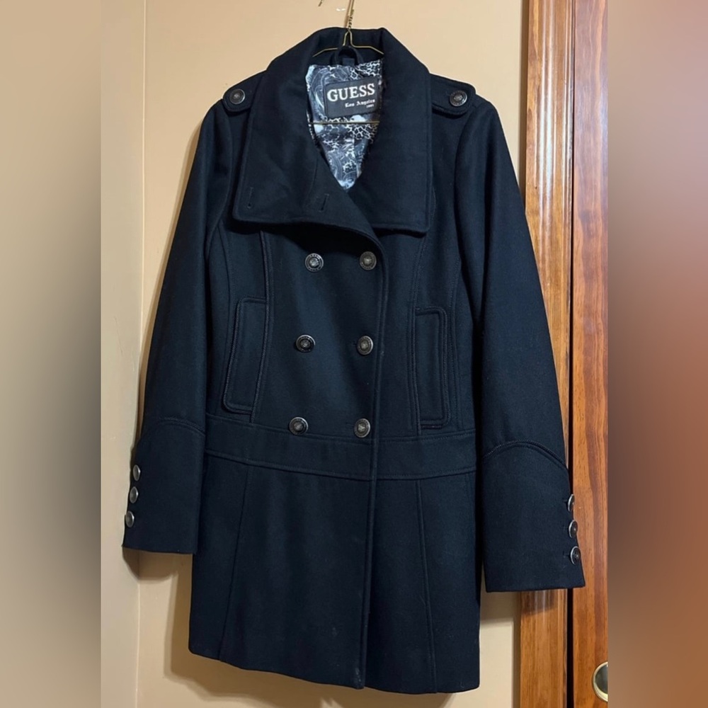 Women’s black Guess Peacoat